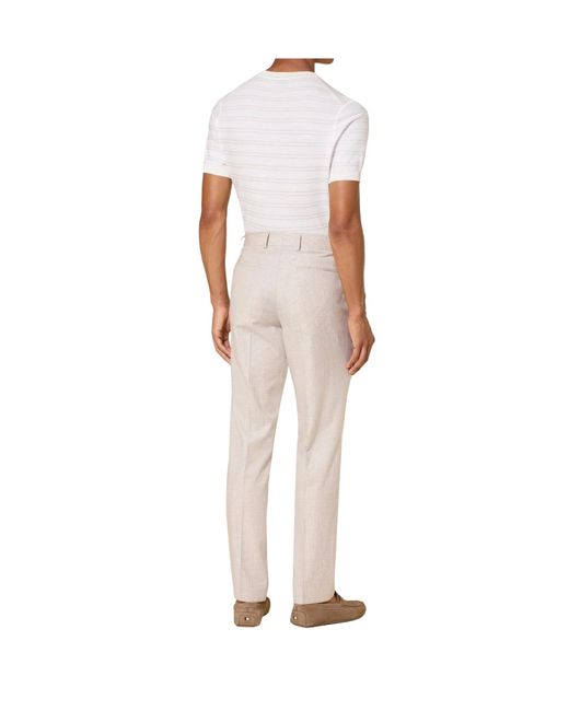 Boss White Casual Trousers With Belt Loops for men
