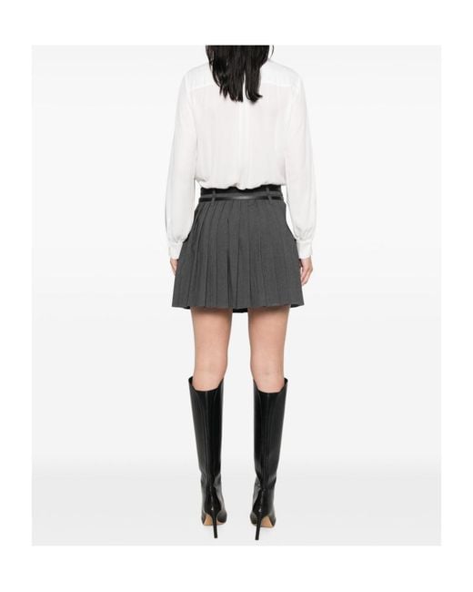 Liu Jo White Belted Pleated Midi Dresse