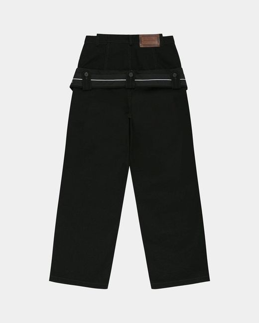 ANDERSSON BELL Black Double-Belted Wide-Leg Pants for men
