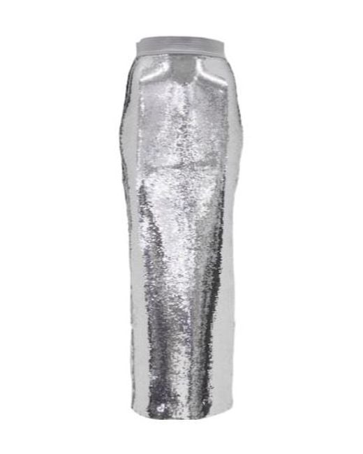 Alex Perry Gray Denton Sequin-Embellished Maxi Skirt