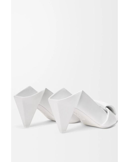 Loewe White Origami Pointed-Heel Mules