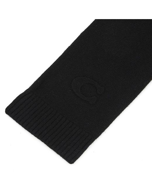 COACH Black Embossed Knit Muffler for men