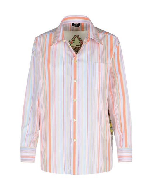 Etro Pink Mix-Print Shirt
