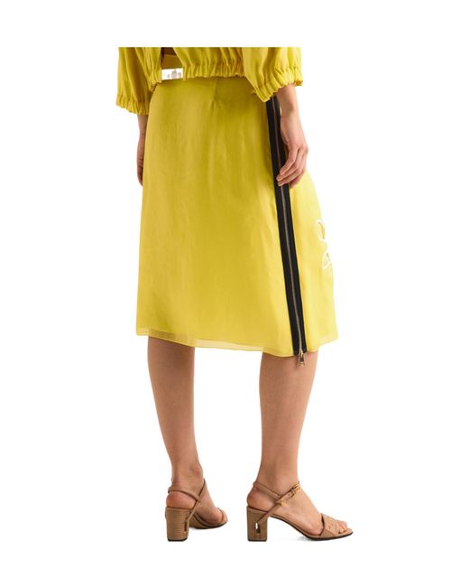Fendi Yellow Straight-Leg Mid-Length Knee-Length Skirt