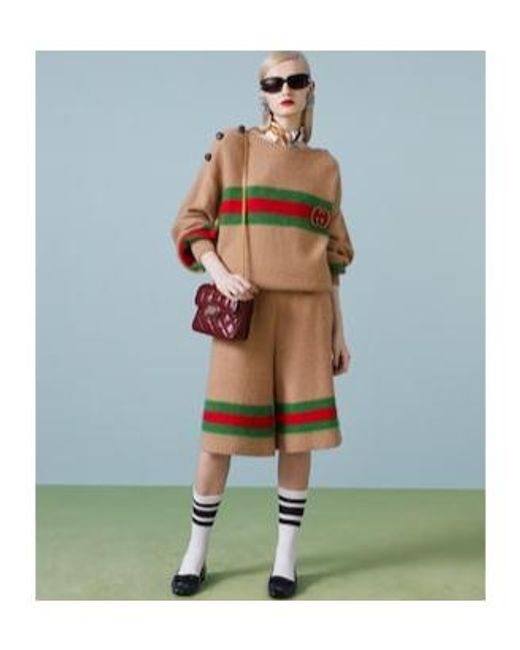 Gucci Natural Knit Shorts With-- Detail