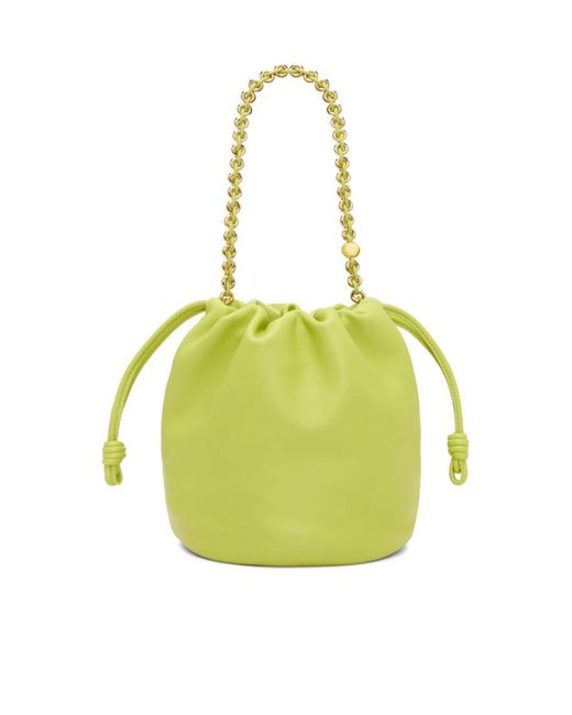 Loewe Yellow Chain Strap Bucket Shoulder Bag