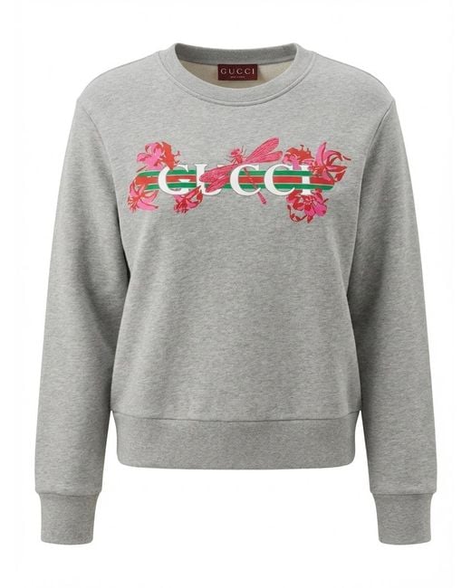 Gucci Gray Jersey Printed Sweatshirt