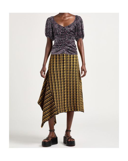 Ganni Black Floral Pattern Top