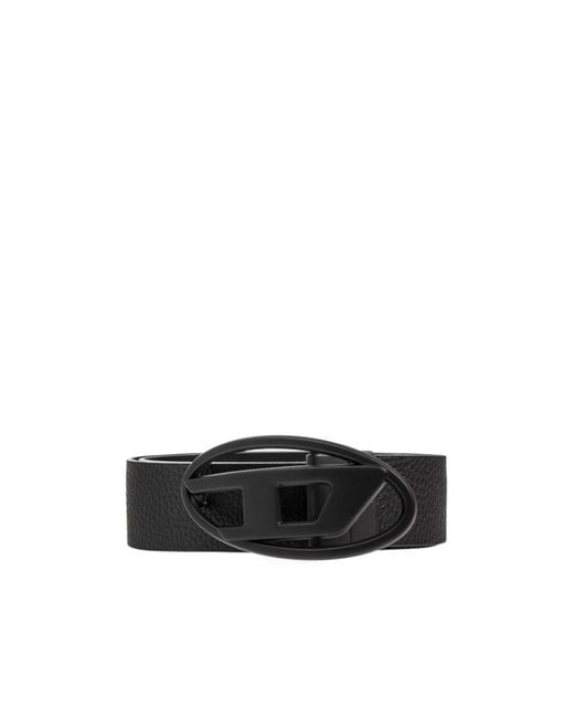 DIESEL White Logo Buckle Reversible Belt for men