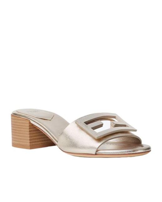 Fendi Natural Baguette Ff Sandals