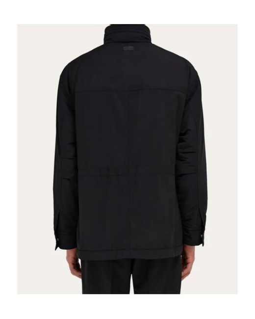 Ferragamo Black Ferragamo Long-Sleeved Padded Jacket for men