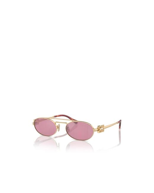 Miu Miu Pink Eyewear Aviator Sunglasses