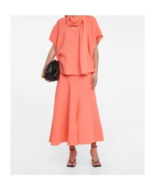 Roksanda Pink Wool Crepe Midi Skirt