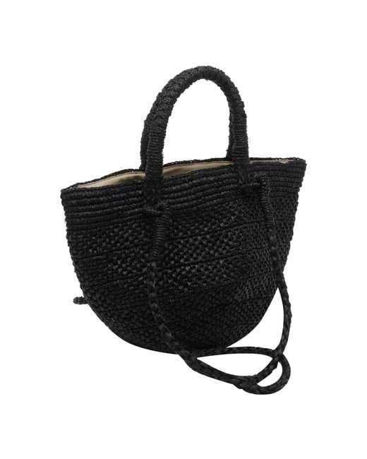IBELIV Black Arona Woven Tote Bag