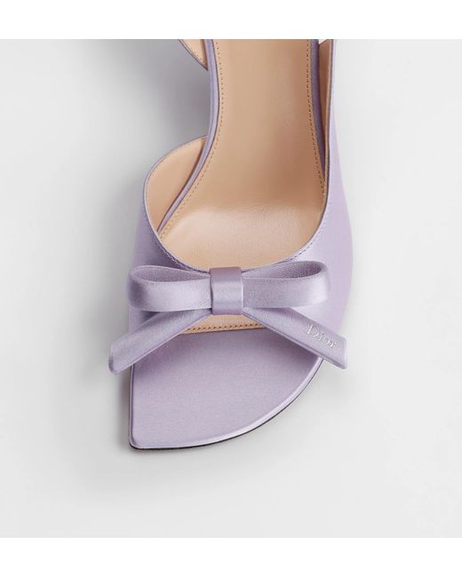 Dior White Bow Heeled Slingback Sandal