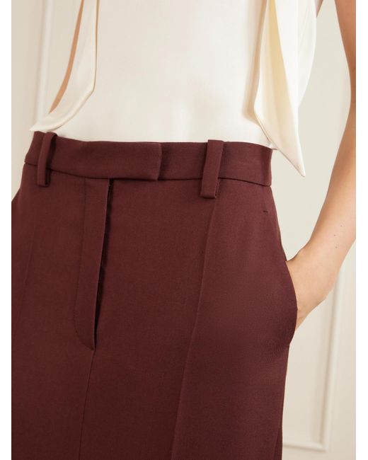 Brunello Cucinelli Purple Wool Midi Skirt