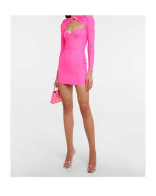 Alex Perry Pink Barett Twist-Detail Minidress