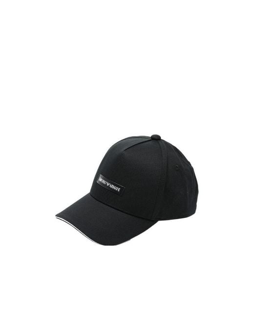 Emporio Armani Black Logo Baseball Hat for men