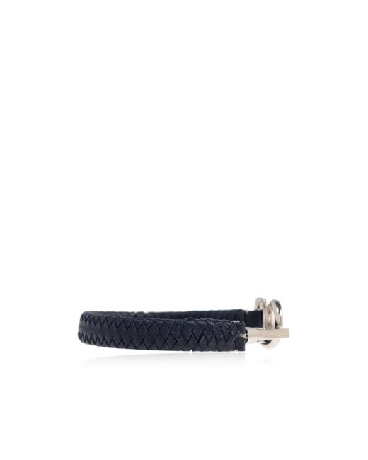 Ferragamo White Ferragamo Gancini Braided Bracelet for men