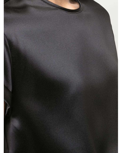 Brunello Cucinelli Black Silk Top