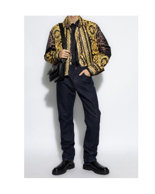 Versace Yellow Patterned Jacket for men