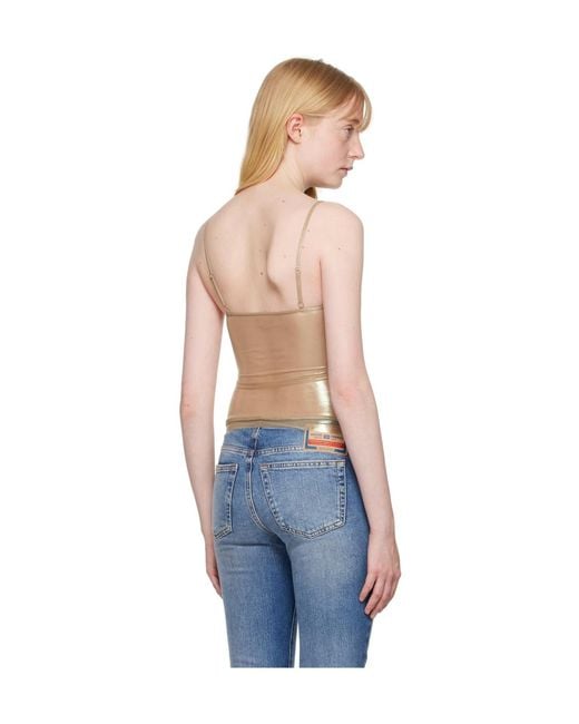 DIESEL Blue Low Round Neck Elastic Mesh Sling