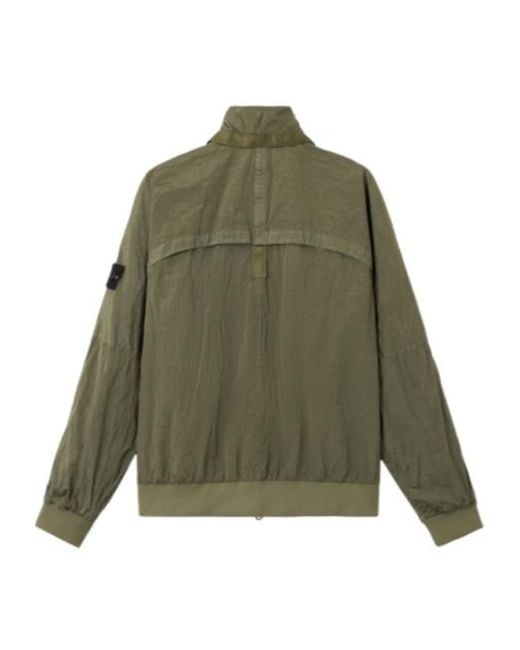 Stone Island Green Logo Patch Bomber Jacket for men