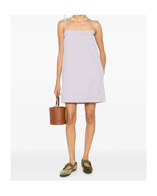 A.P.C. Purple Gingham Tie-Strap Dress