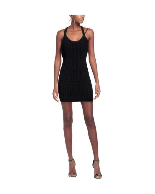 Jacquemus Black Sleeveless Bodycon Knit Dress