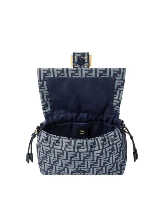 Fendi Blue Medium Mamma Baguette Shoulder Bag