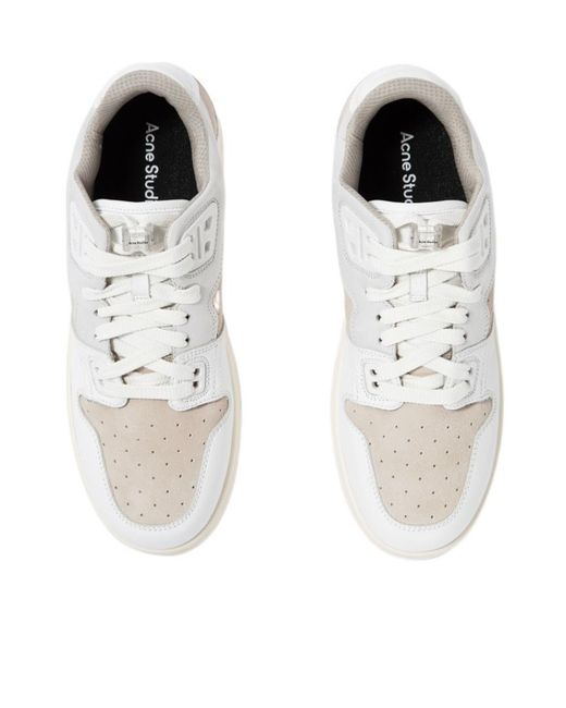 Acne White Basket Low-Top Sneakers for men