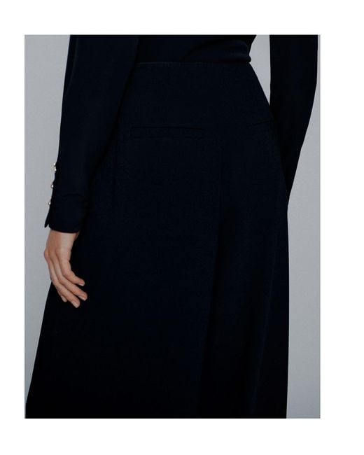 Marella Black Wide-Fit Envers Satin Trousers