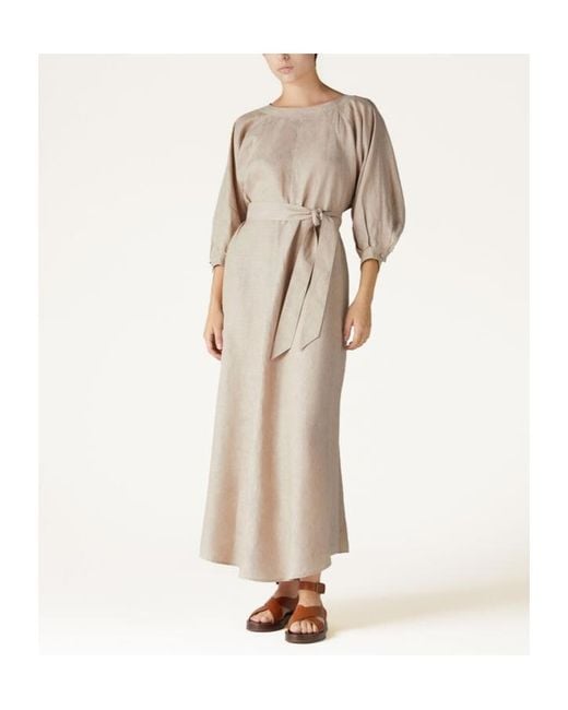 Loro Piana Natural Ruth Linen Maxi Dress
