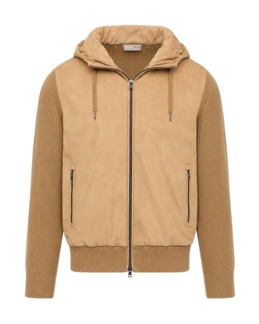 Herno Natural Long-Sleeve Wool Cardigan for men