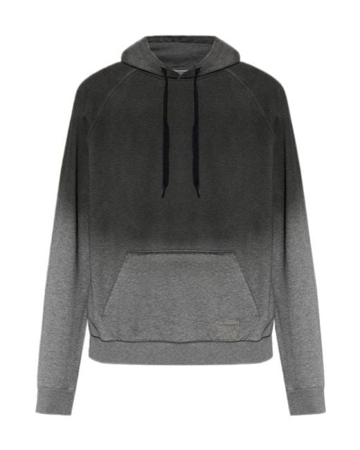 Moschino Gray Ombre Logo Hoodie for men