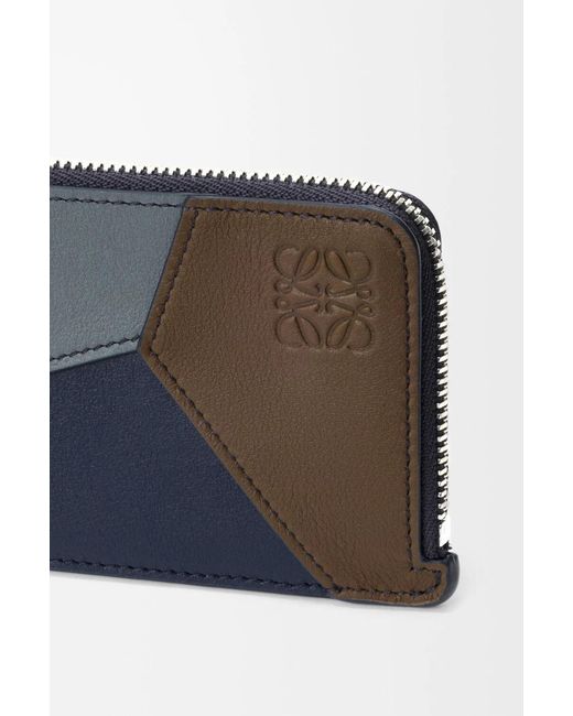Loewe Blue Puzzle Zipped Coin Card Holder for men