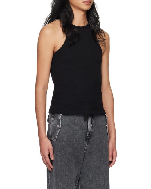 Dion Lee Black Barball Organic-Cotton Tank Top for men