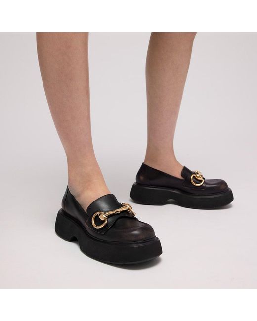Gucci Black Chunky Loafer With Horsebit