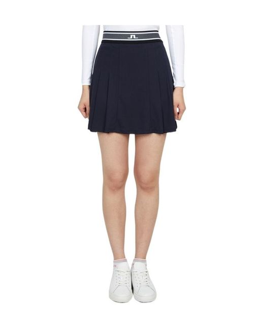 J.Lindeberg Blue Pleated Midi Skirt
