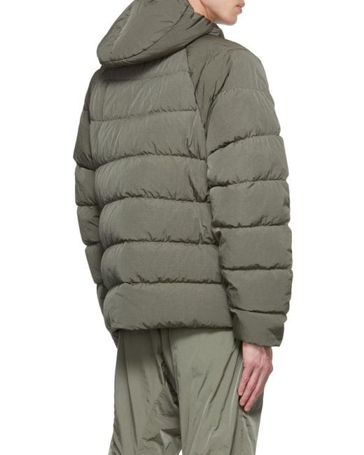 C P Company Gray Padded Zipped Down Jacket for men