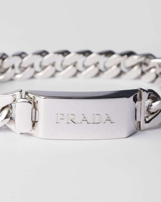 Prada White Chain Bracelet for men
