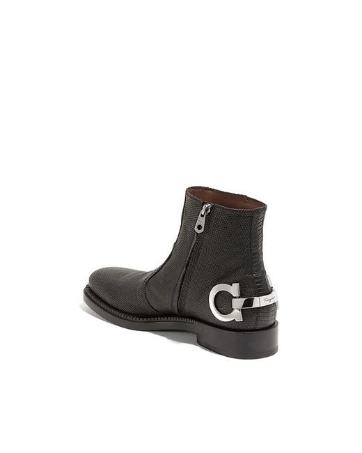 Ferragamo Black Logo Details, Boots