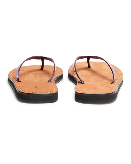 The Row Brown City Leather Thong Sandals