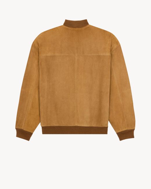 Saint Laurent Brown Button-Up Bomber Jacket for men