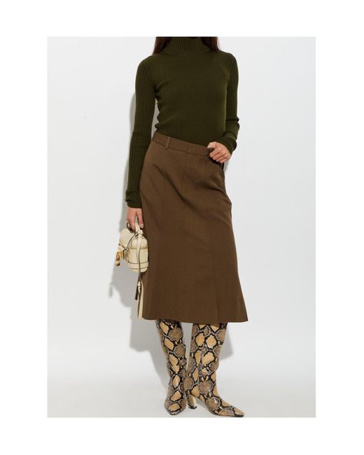 Victoria Beckham Green Long-Sleeved Sweater