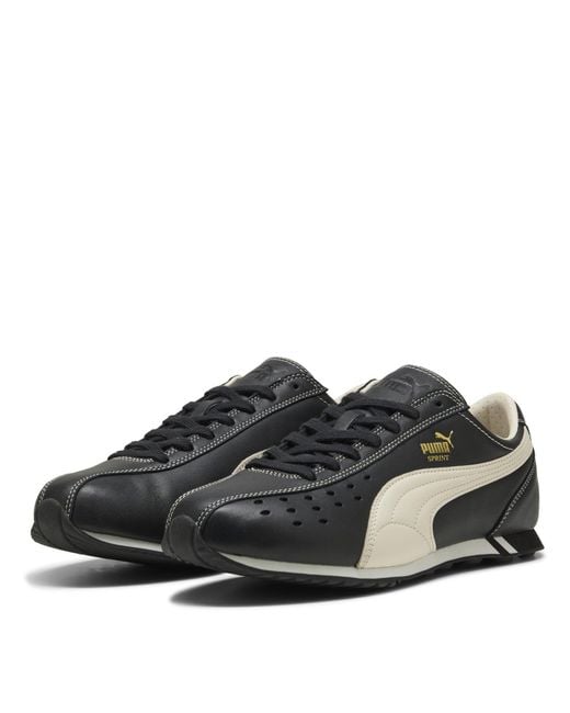 PUMA Black Lace-Up Casual Sneakers