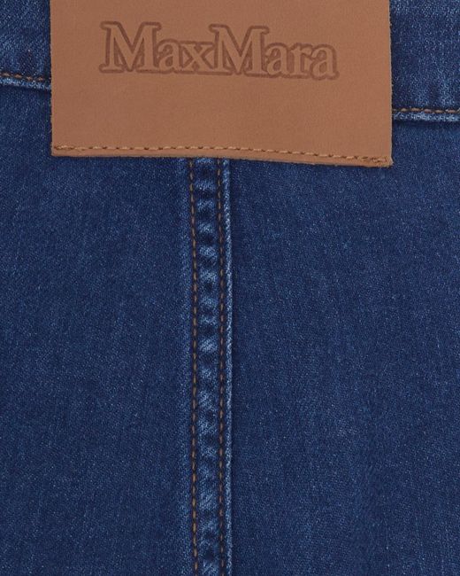 Max Mara Blue Pleated Wide-Leg Jeans