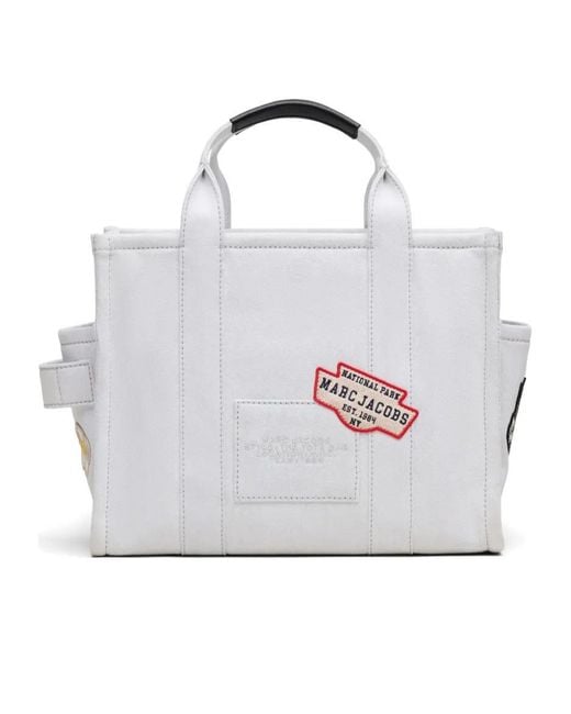 Marc Jacobs Blue The Camp Patchwork Denim Medium Tote Bag