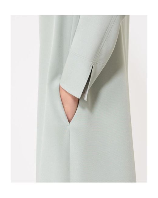 Max Mara Gray Stretch Silk Crepe De Chine Kaftan