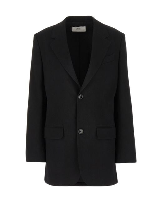 AMI Black Single-Breasted Tailored Blazer
